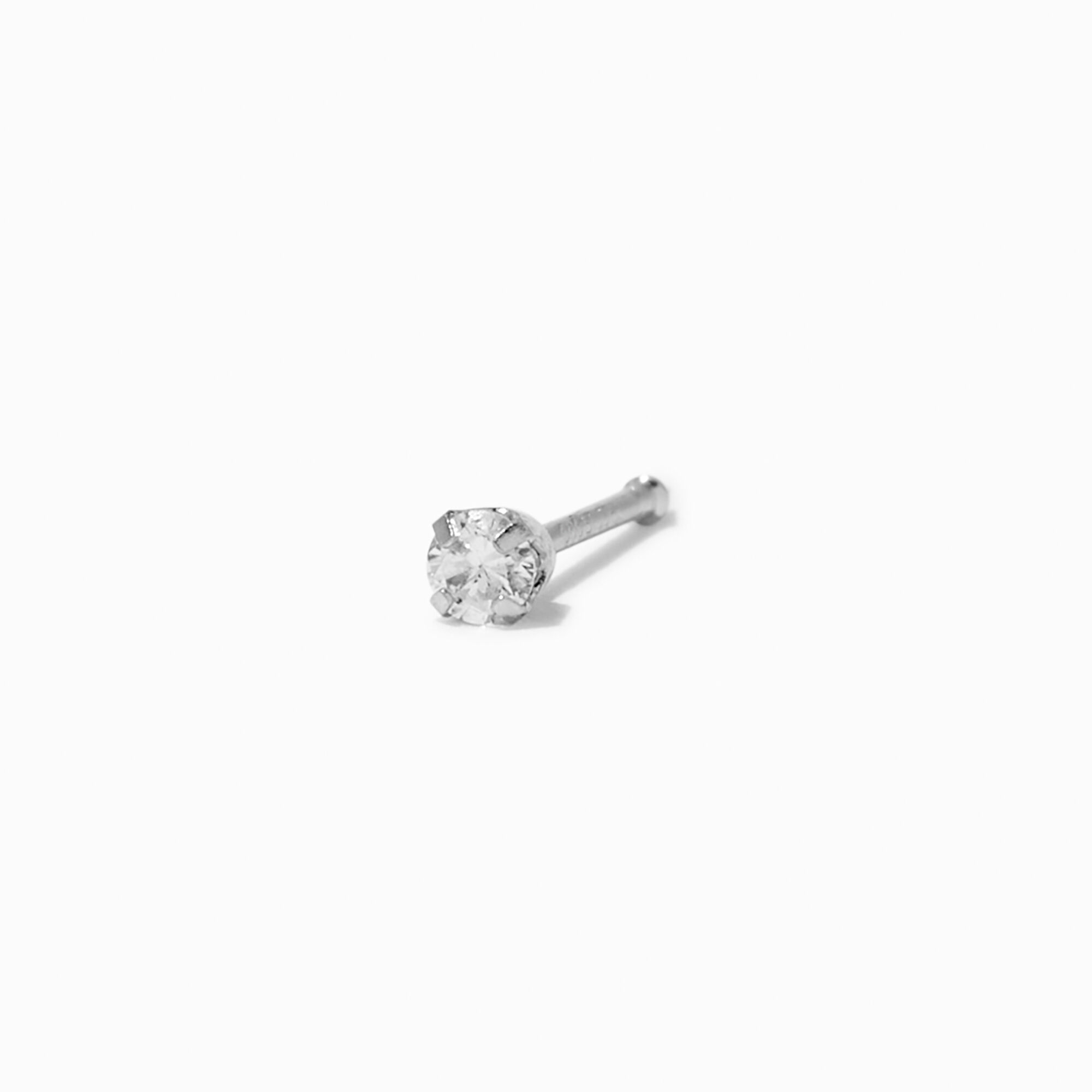 14k White Gold Stud with 1/20 ct. tw. Lab Grown Diamond Nose Piercing Kit,