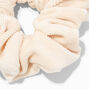 Medium Ivory Velvet Ribbed Hair Scrunchie,