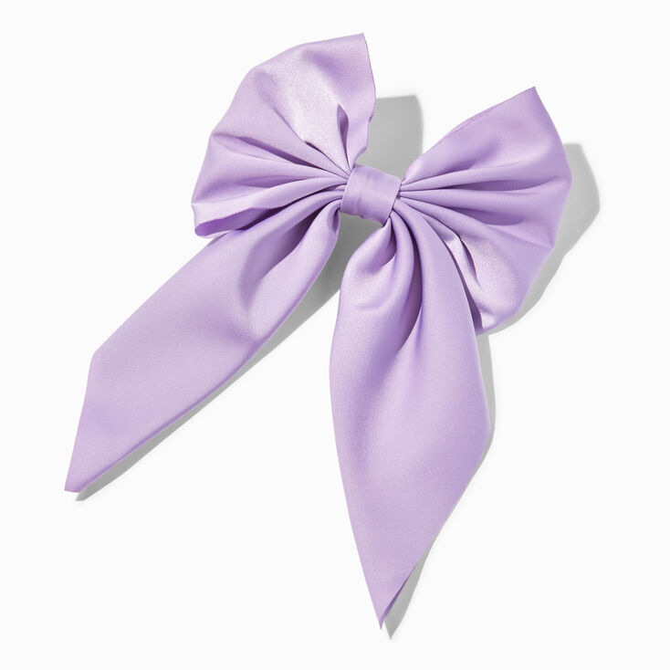 Lavender Satin Hair Bow Clip,