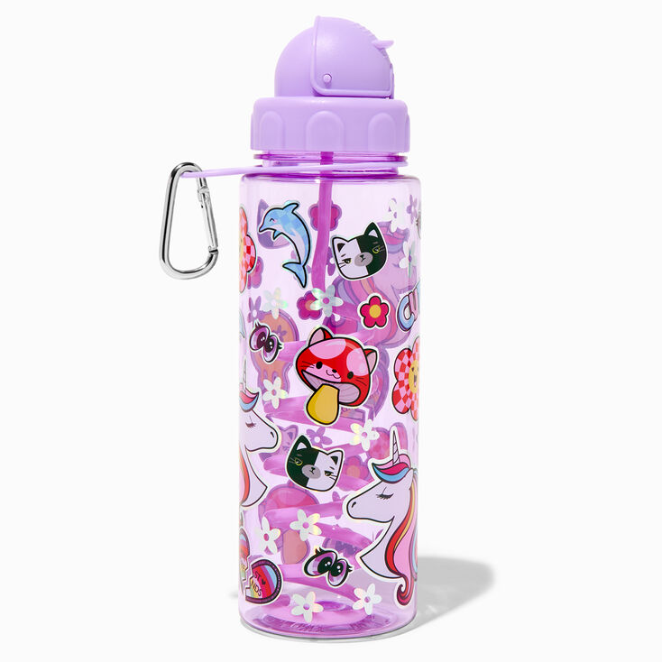 Y2K Unicorn Purple Water Bottle,
