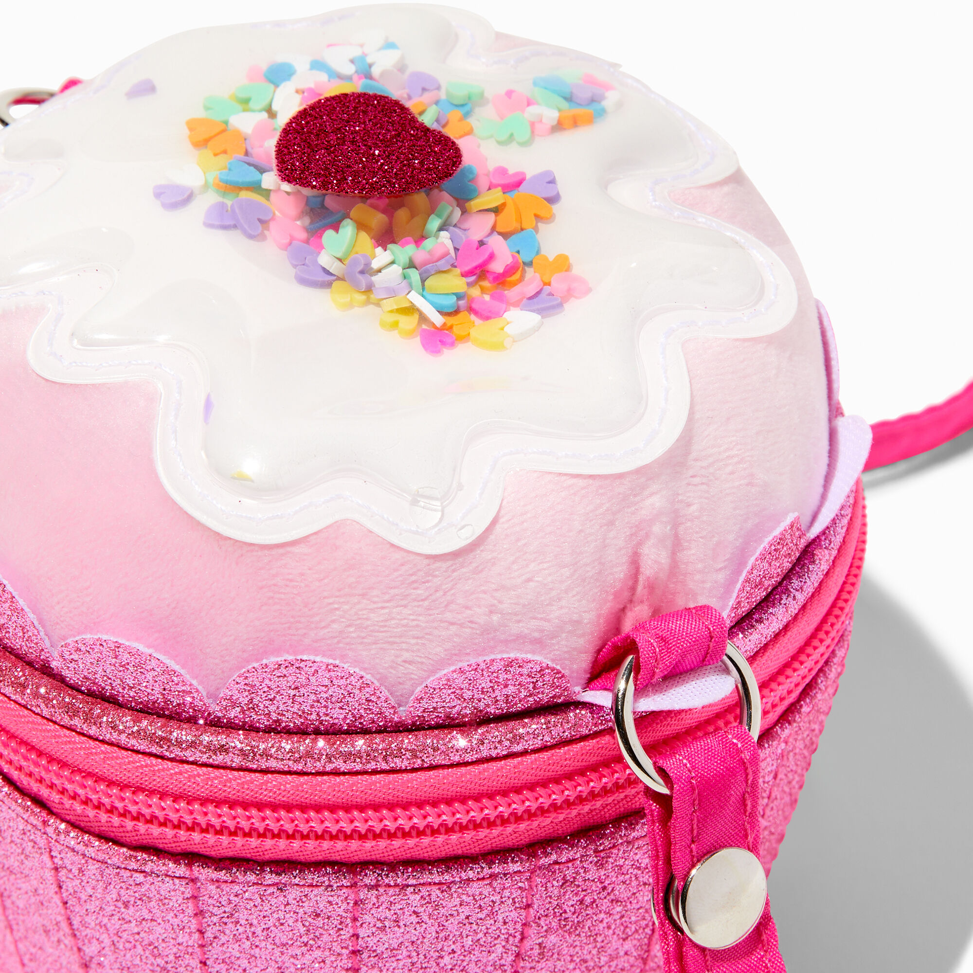 Claire's Club Pink Cupcake Crossbody Bag,