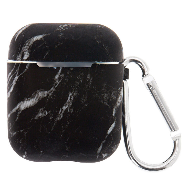Black Marble Silicone Earbud Case Cover - Compatible With Apple AirPods,