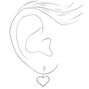 Silver-tone Rhinestone Heart 0.5&quot; Drop Earrings,