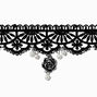 Black Lace Rose Choker Necklace ,