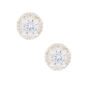 Sterling Silver Cubic Zirconia Halo Stud Earrings - 5MM,