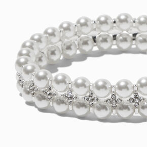 Double Pearl Stretch Bracelet ,