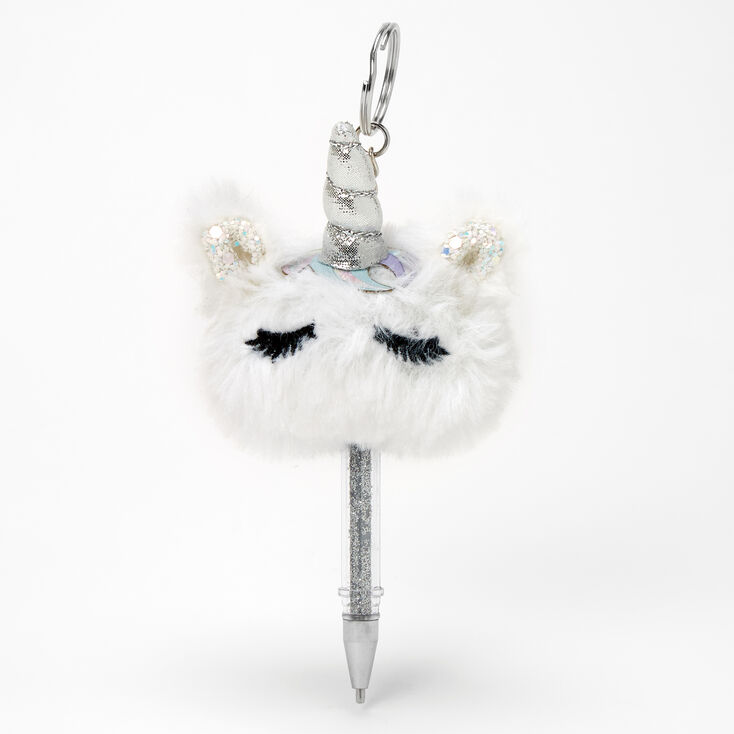 Unicorn Mini Keychain Pen - White,