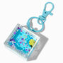 Dinosaur Cube Water-Filled Glitter Keychain,