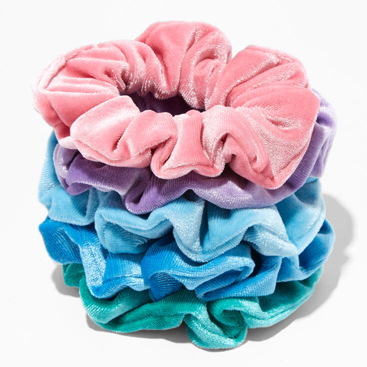 Blue Mixed Velvet Hair Scrunchies - 5 Pack,