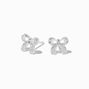 C LUXE by Claire&#39;s Sterling Silver Cubic Zirconia Bow Stud Earrings ,