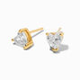 C LUXE by Claire&#39;s 18k Yellow Gold Plated Cubic Zirconia Heart Stud Earrings,