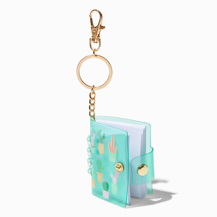 Cactus Print Mini Notebook Keychain,