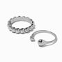 Hematite-tone Bubble Rings - 2 Pack,