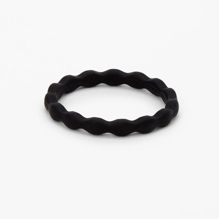 Black Silicone Braided Ring,
