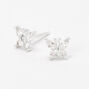 C LUXE by Claire&#39;s Sterling Silver Cubic Zirconia Butterfly Stud Earrings,