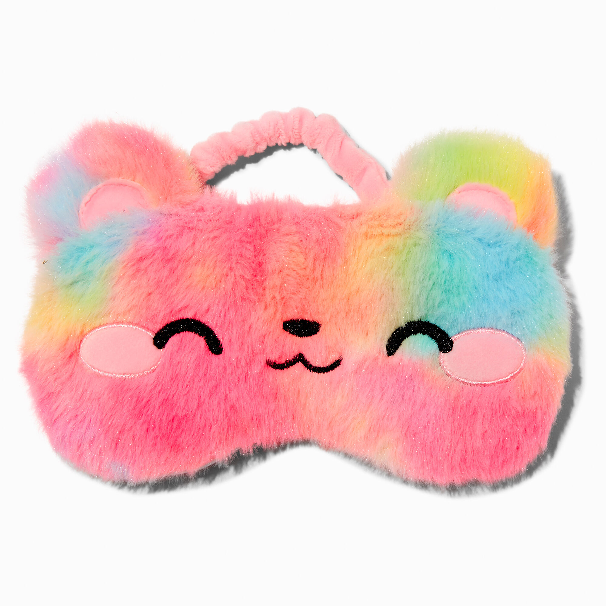 Claire's Club Rainbow Bear Furry Sleeping Mask,