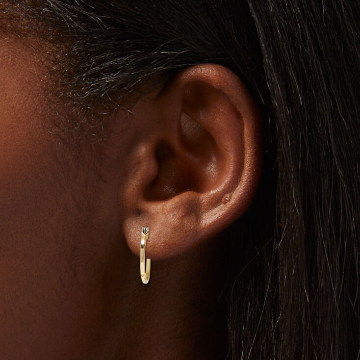 Gold 15MM Hoop Earrings,