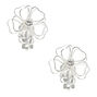 Silver Flower Clip-On Earrings,