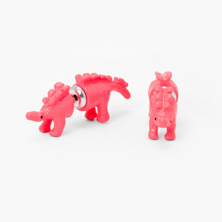 Pink Dinosaur Front and Back Earrings,