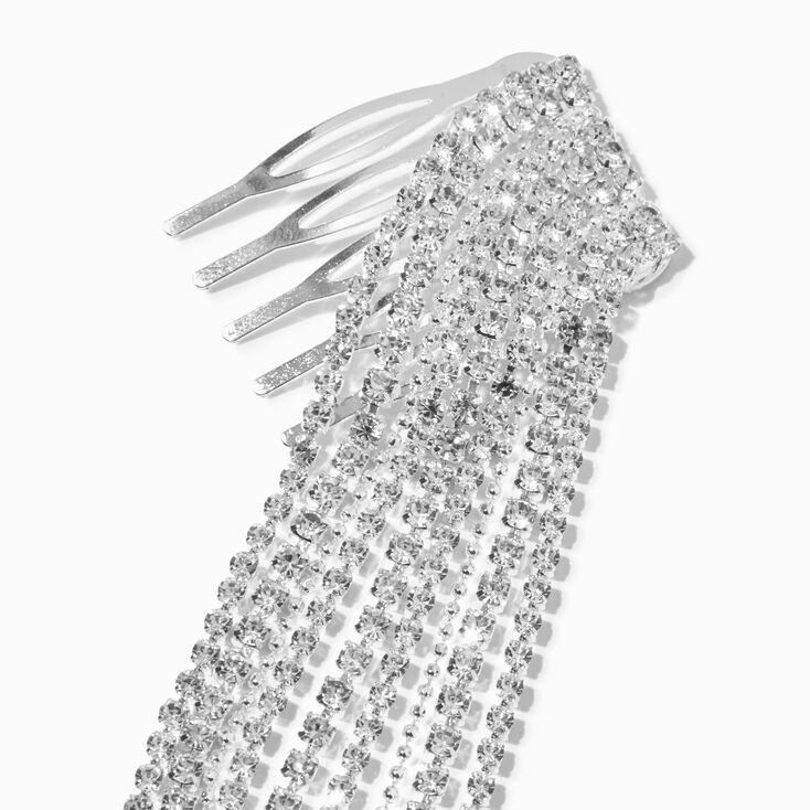 Silver Crystal Chain Hair Comb,