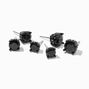 Black Cubic Zirconia Round Stud Earrings - 6MM, 7MM, 8MM,