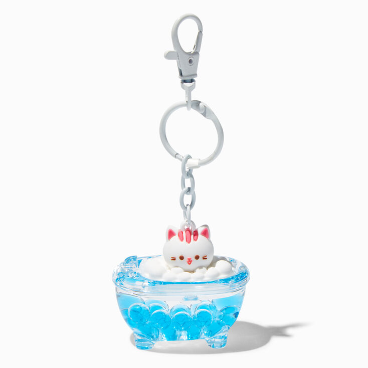 Bubble Bath Water-Filled Glitter Keychain,