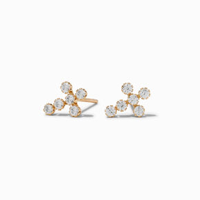 C LUXE by Claire&#39;s 14k Yellow Gold Cubic Zirconia Cross Stud Earrings,