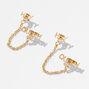 Gold Hey Queen Connector Chain Stud Earrings,