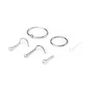 Silver 20G Hoops &amp; Crystal Nose Studs - 6 Pack,