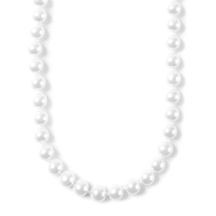 White Pearl Long Necklace,