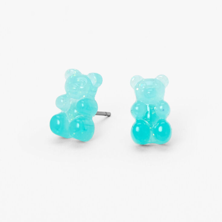 Blue Glow In The Dark Gummy Bears&reg; Stud Earrings,