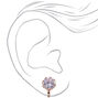 Rose Gold Cubic Zirconia Round Clip On Earrings - 8MM,