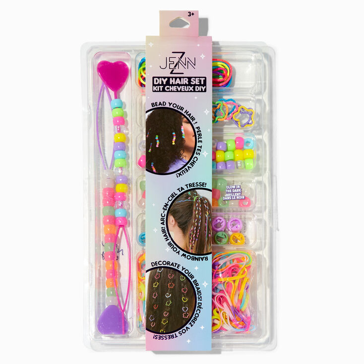 Multicolor DIY Beaded Elastic Hair Tie Set,