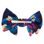 Tropical Floral Hair Bow Clip - Blue,