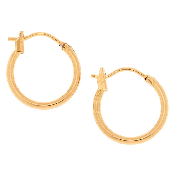 C LUXE by Claire&#39;s 18k Yellow Gold Plated 14MM Hoop Earrings,