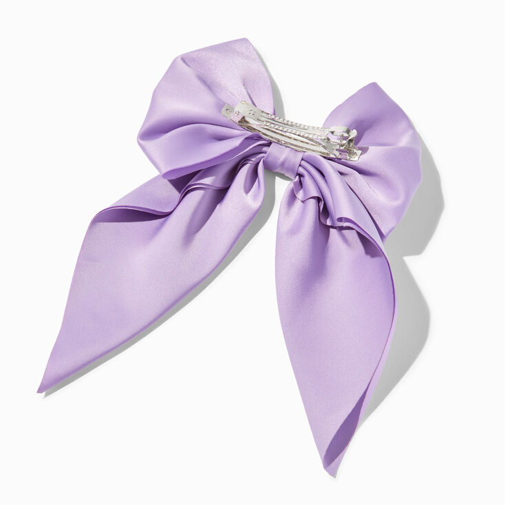 Lavender Satin Hair Bow Clip,