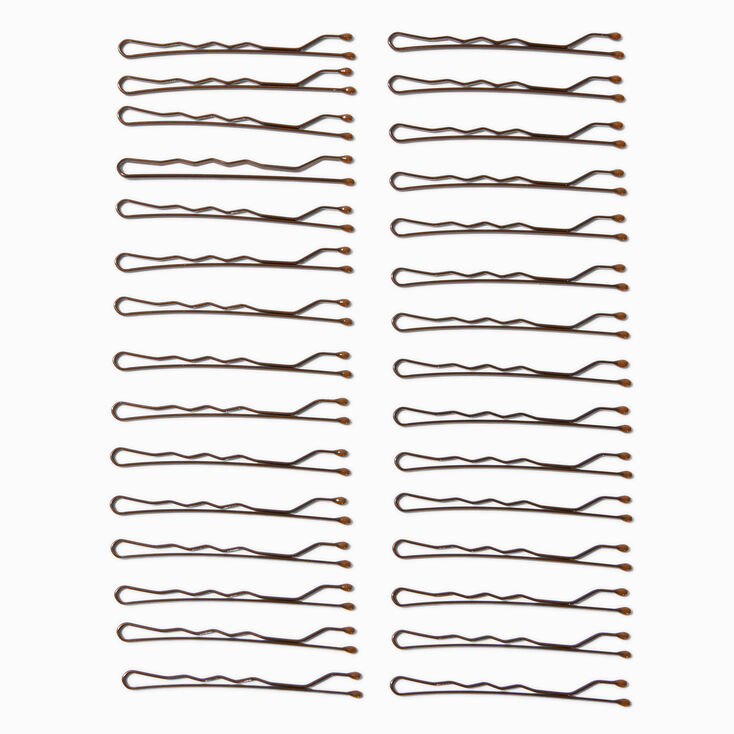 Brunette Bobby Pins - Brown, 30 Pack,